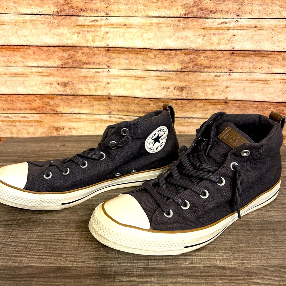 Men converse gray high top shoes size 10.5